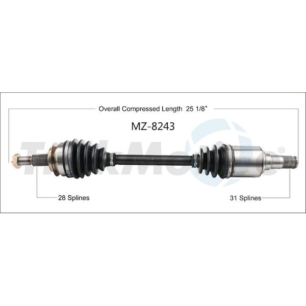 Surtrack Axle Cv Axle Shaft, Mz-8243 MZ-8243 | Zoro